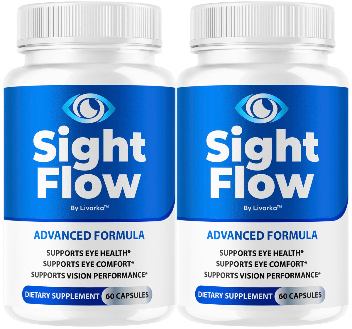 LIVORKA Sight Flow Eye Capsules bottle front for daily eye support.
