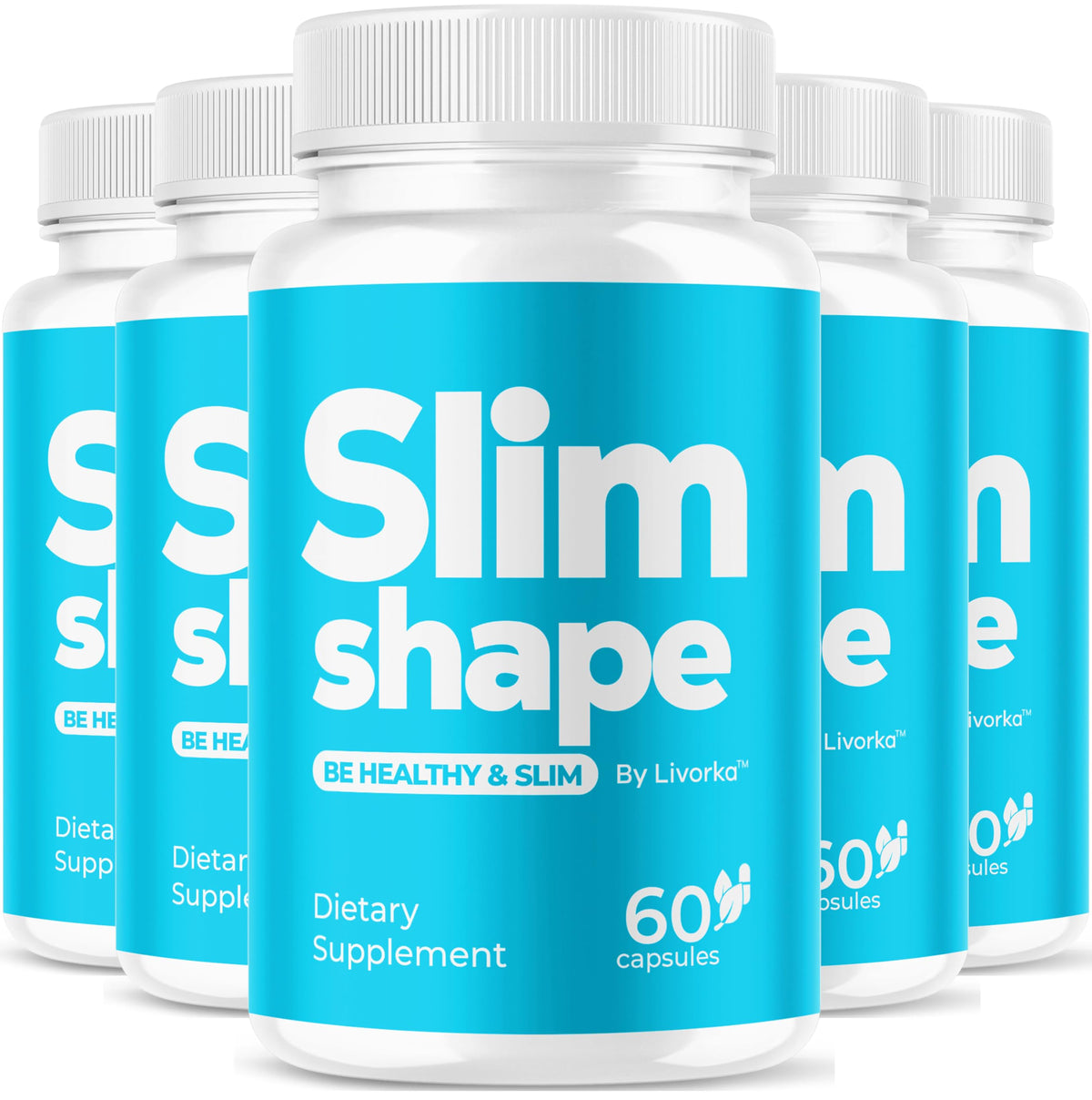 LIVORKA SlimShape bottle closeup highlighting premium all-natural wellness support.