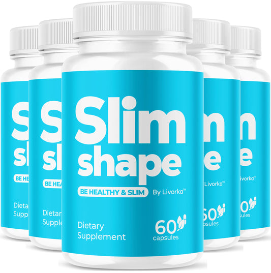 LIVORKA SlimShape bottle closeup highlighting premium all-natural wellness support.