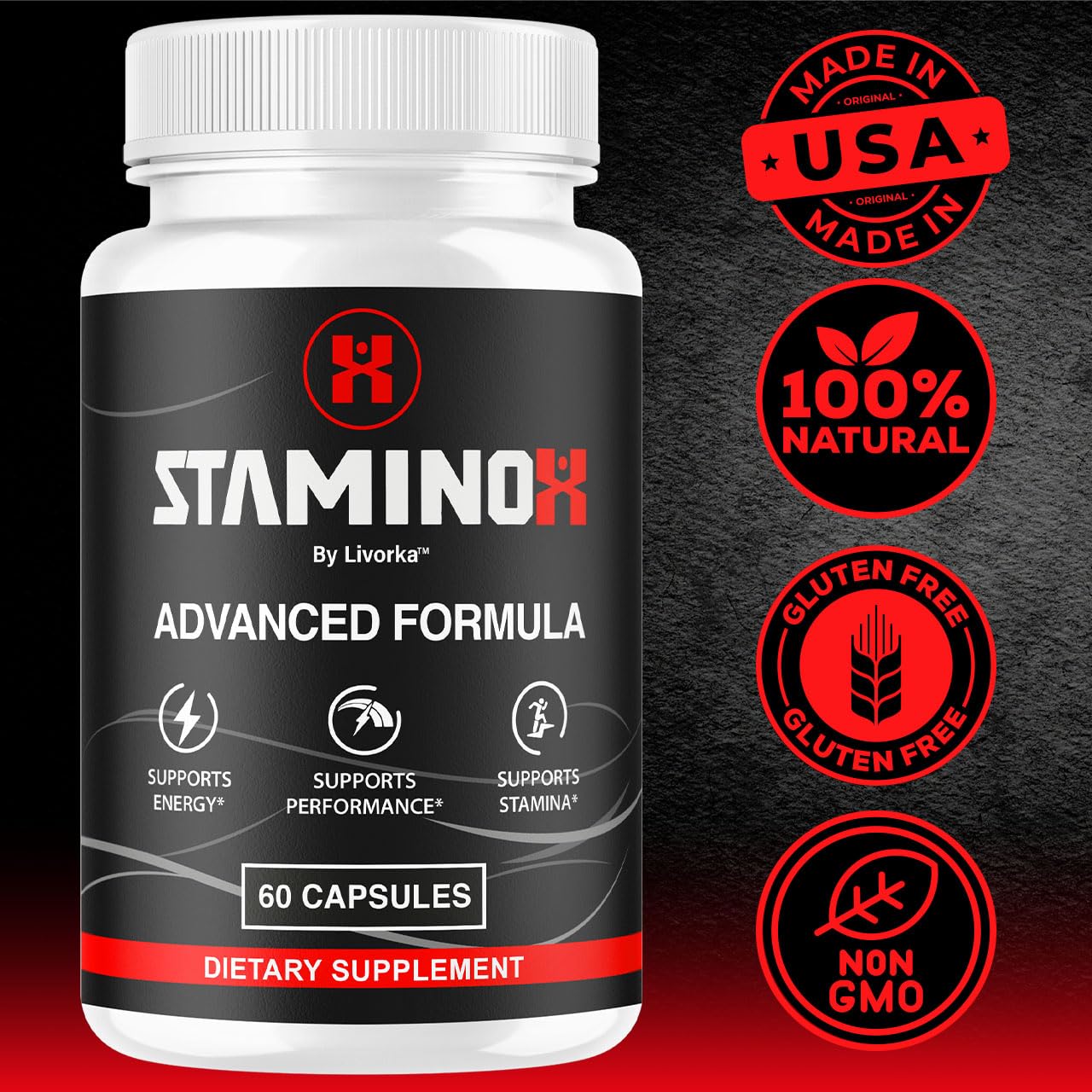 Livorka Staminox capsules close-up with glossy shells