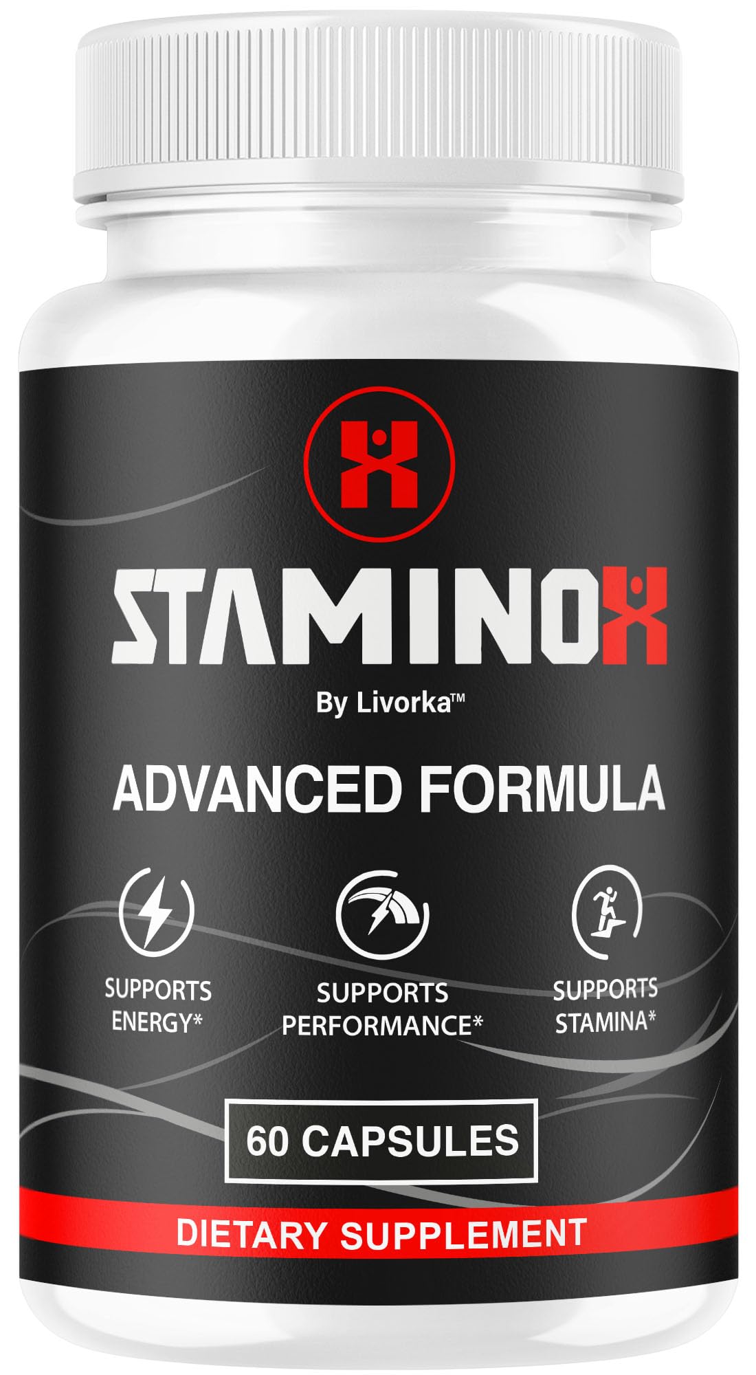 LIVORKA Staminox capsules front view showing daily wellness use