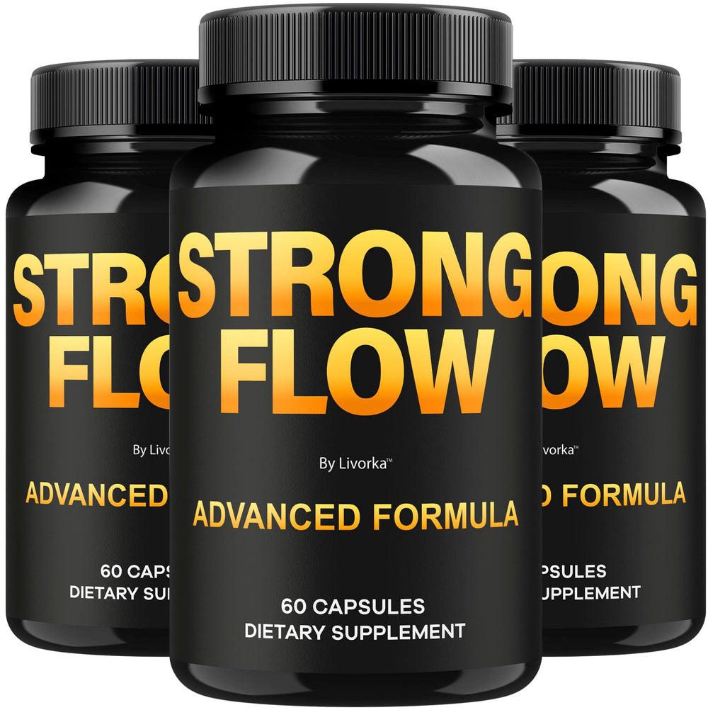 LIVORKA Strong Flow bottle with capsules supports daily vitality.