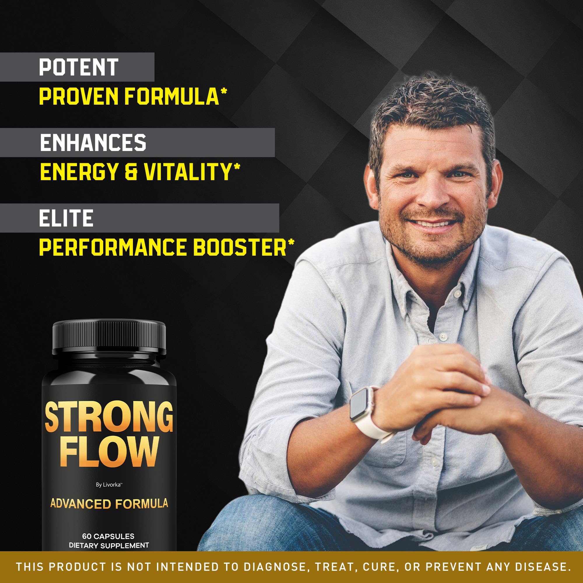 LIVORKA Strong Flow packaging box signals a practical 3-month supply.
