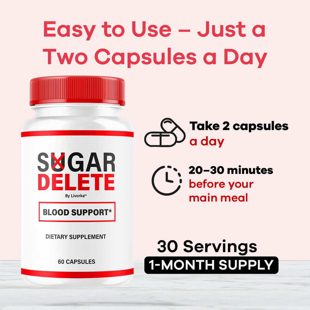 LIVORKA Sugar Delete pills poured into a small dish for easy dosing.
