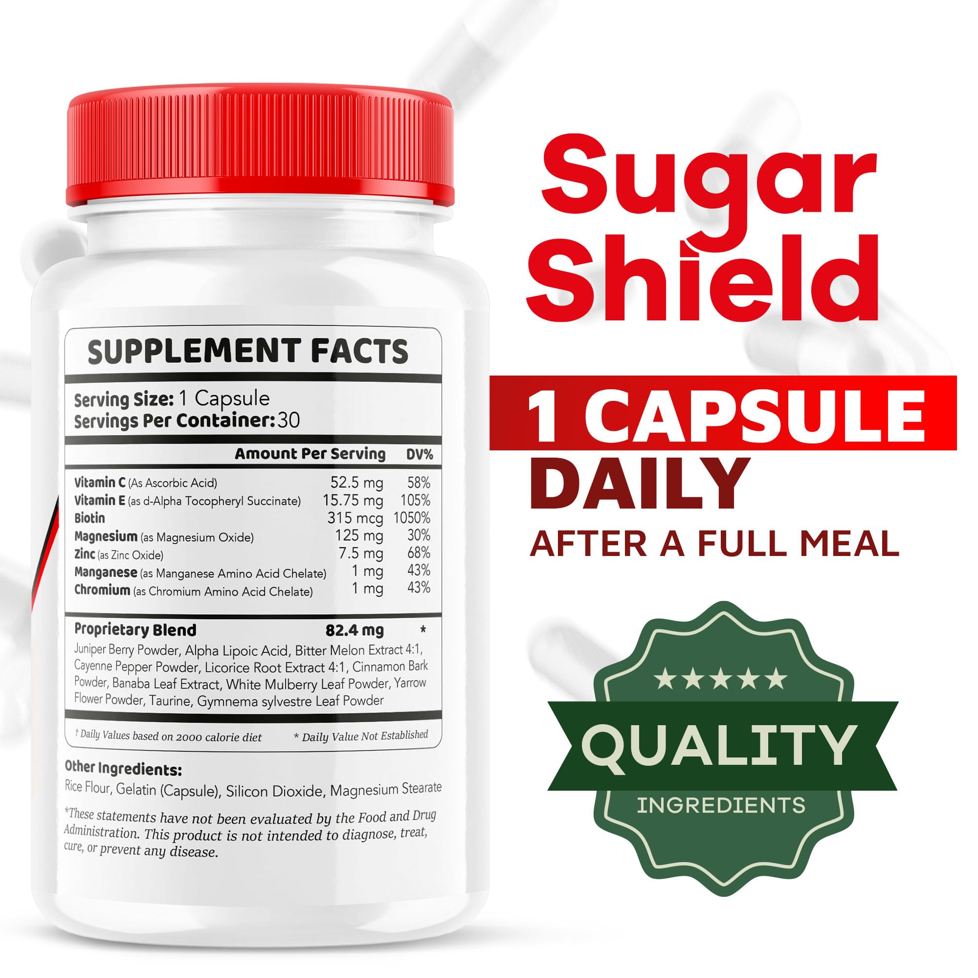 LIVORKA Sugar Shield capsules close-up showing pure, all-natural ingredients