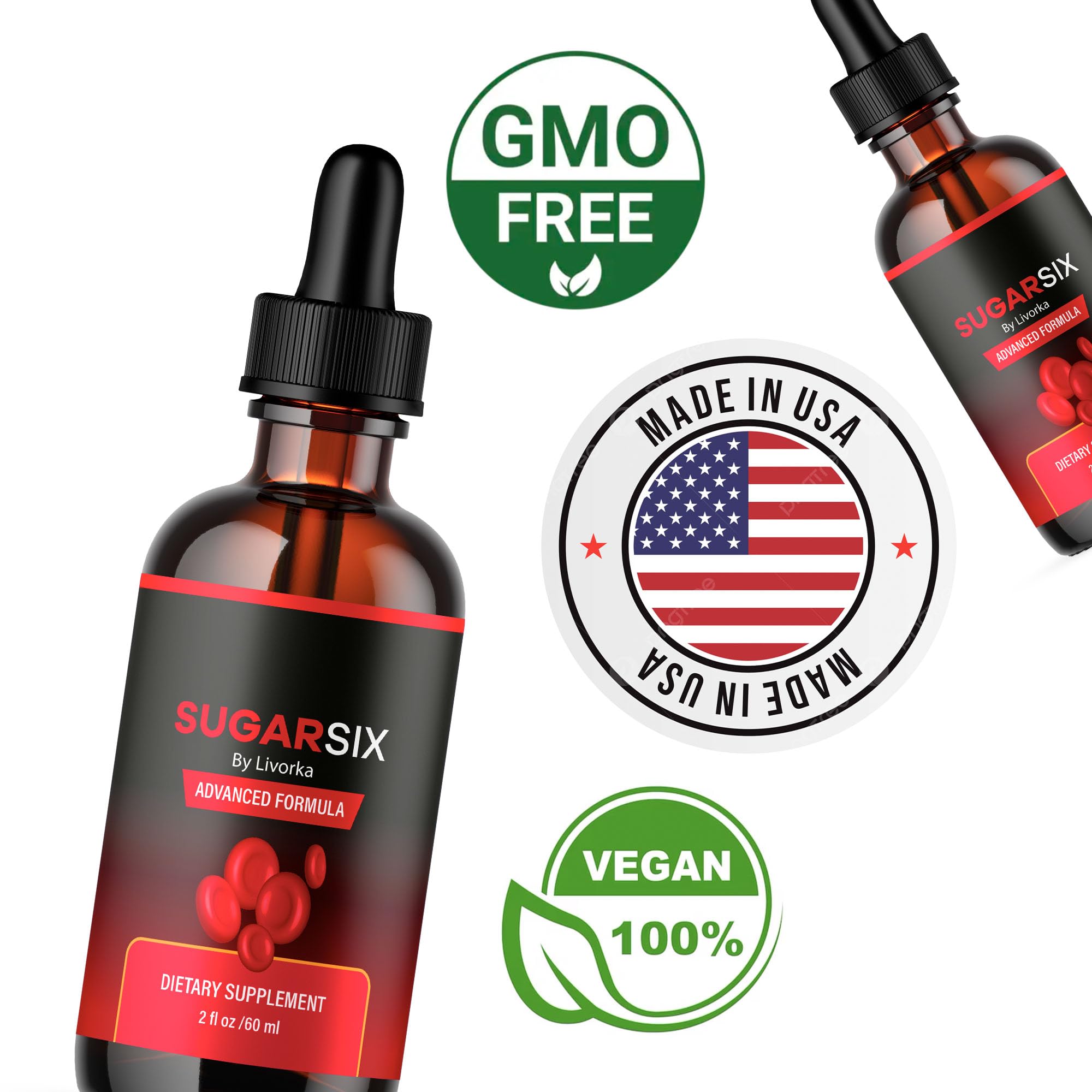LIVORKA Sugar Six bottle with drops ready for everyday use