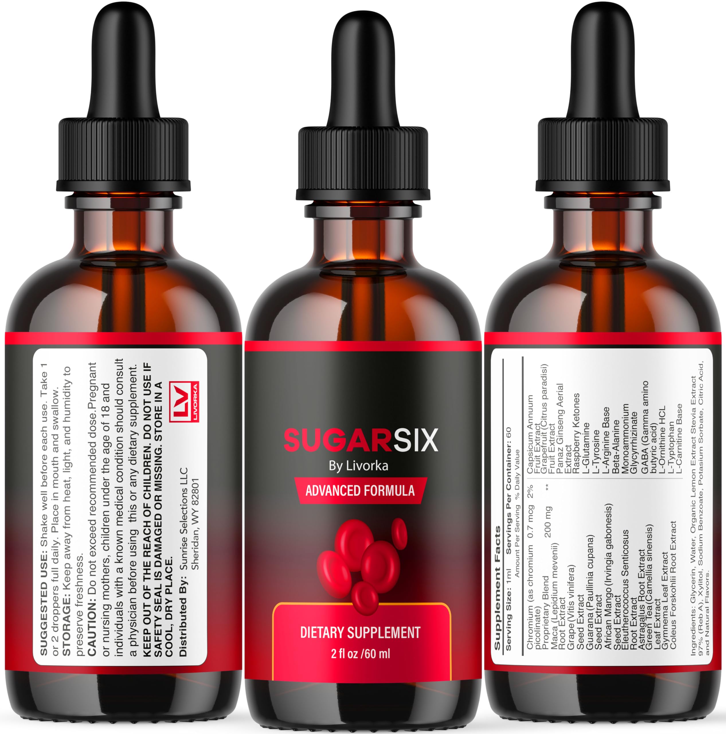 LIVORKA Sugar Six label close-up emphasizes product quality