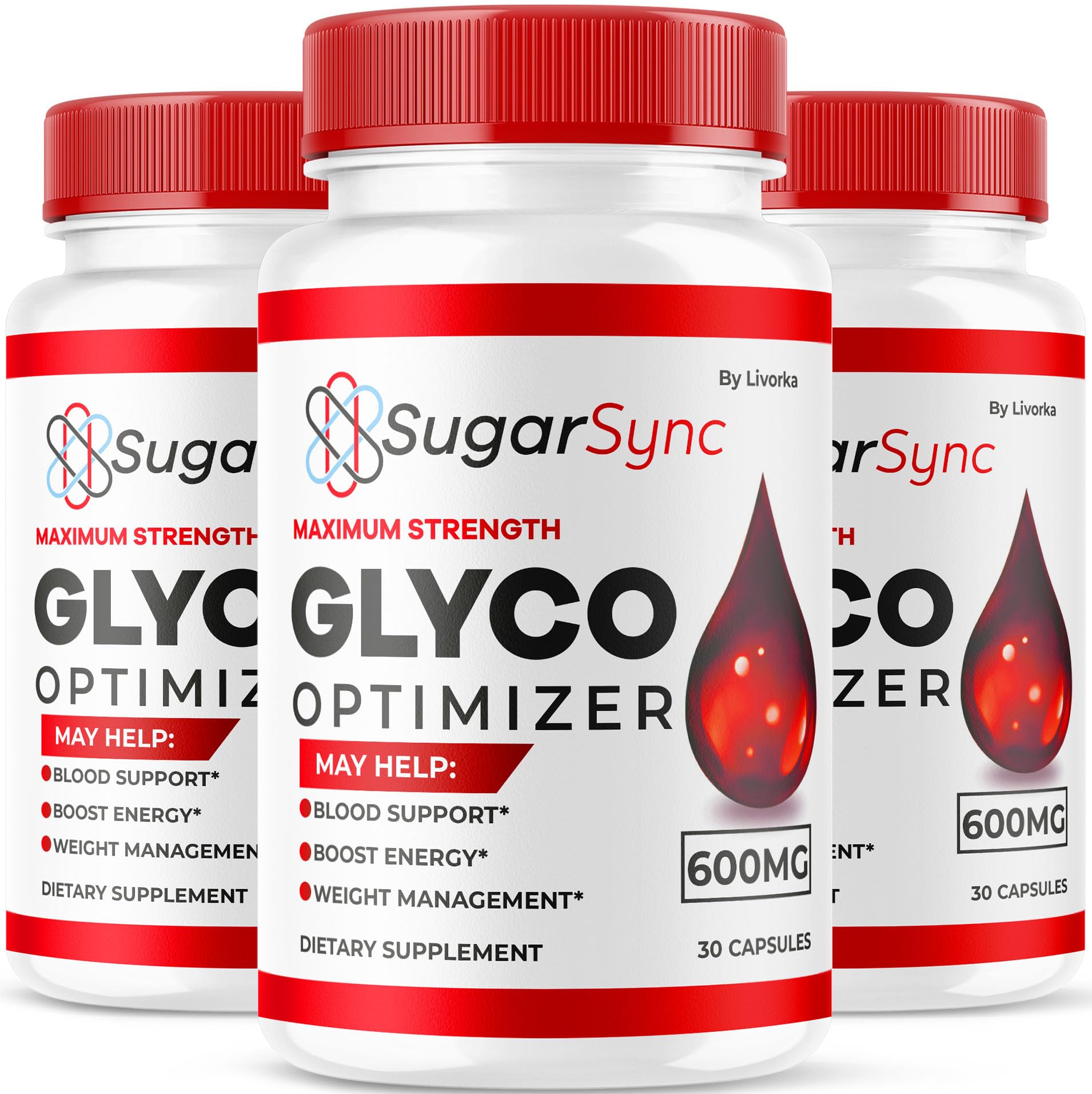 LIVORKA Sugar Sync Glyco Optimizer 3-pack packaging for daily wellness support