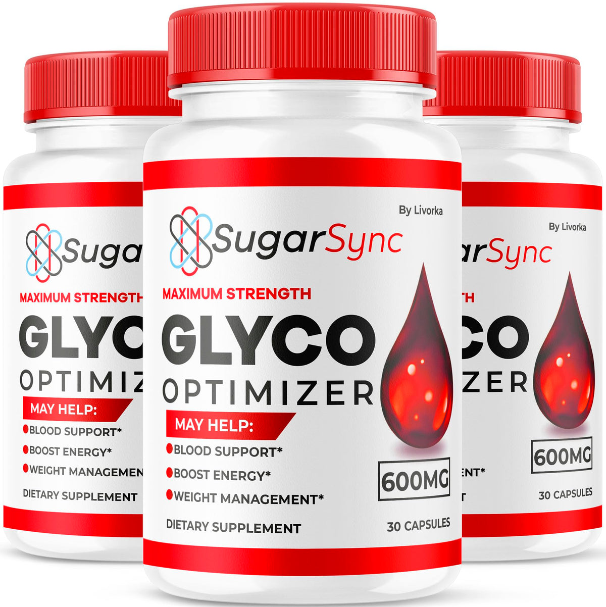 LIVORKA Sugar Sync Glyco Optimizer 3-pack packaging for daily wellness support