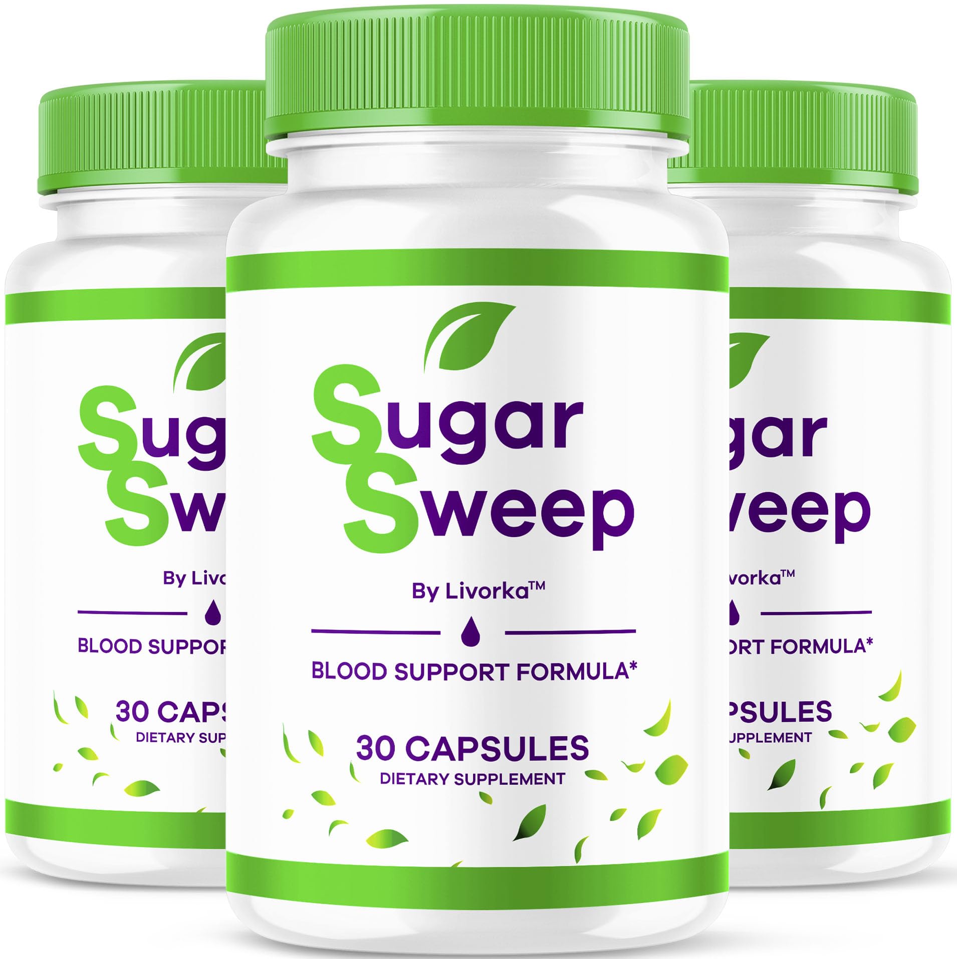 LIVORKA SugarSweep bottle front view for daily wellness support and convenient packaging.