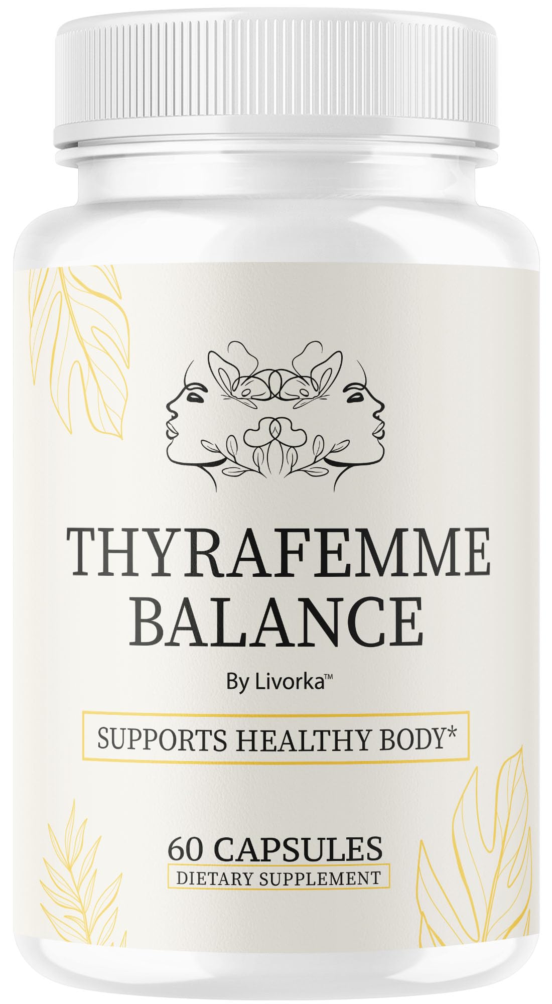LIVORKA ThyraFemme Balance bottle displaying premium daily wellness capsules