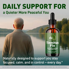 LIVORKA TinnitusFix Drops side by side with ingredients for context.