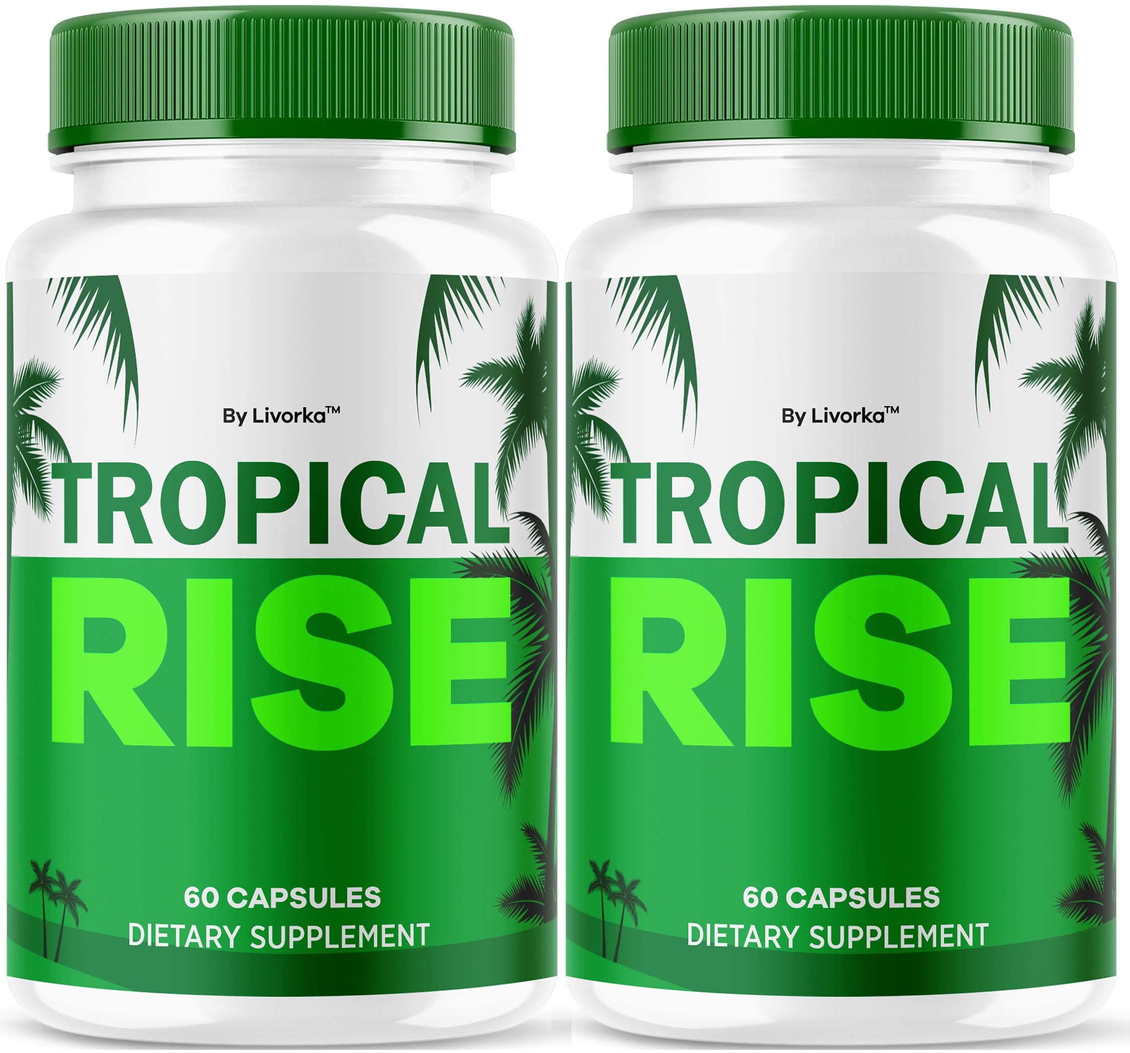 LIVORKA Tropical Rise bottle front, bold branding for daily vitality