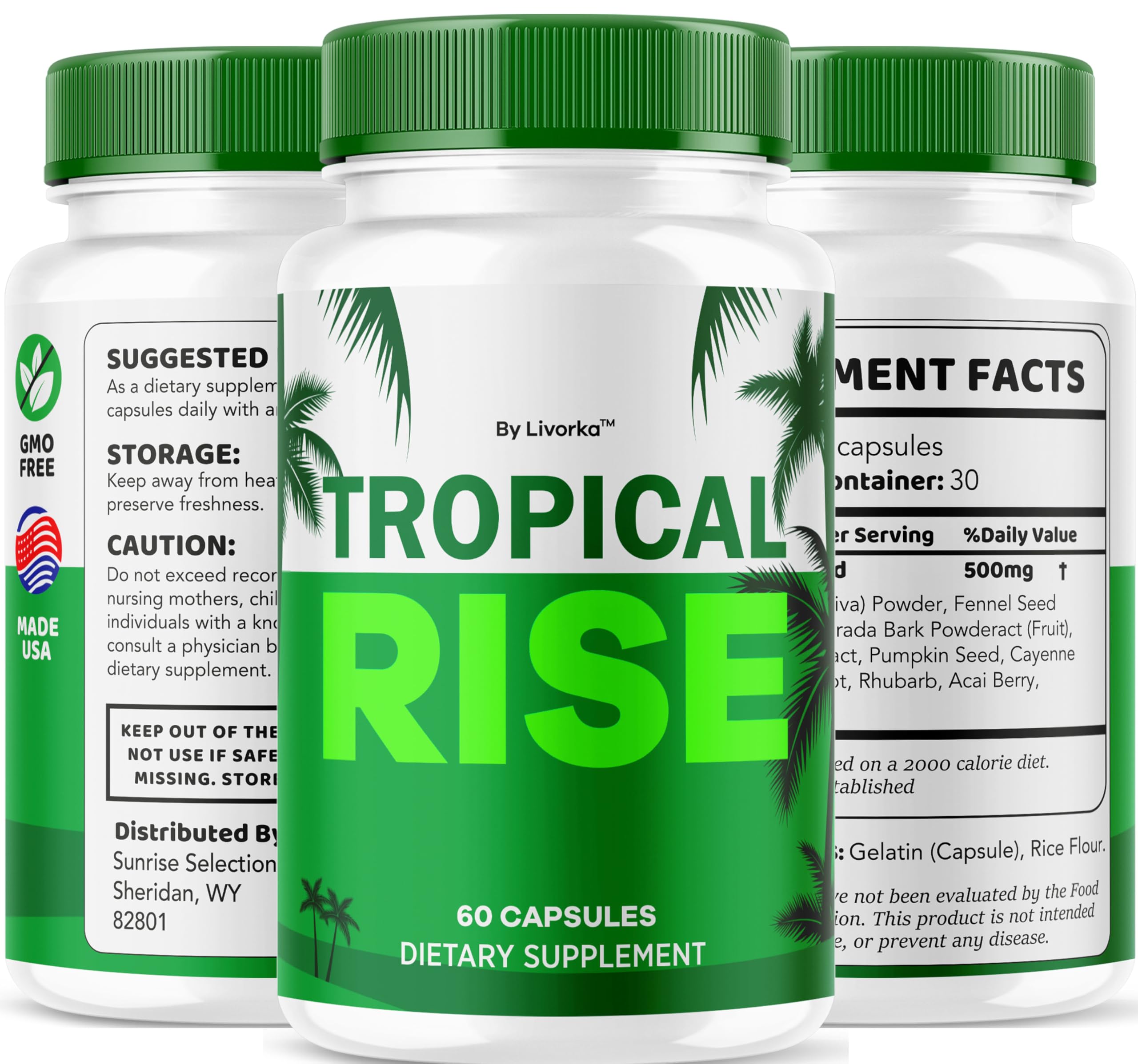 Tropical Rise bottle displayed in a gym bag ready for daily use.