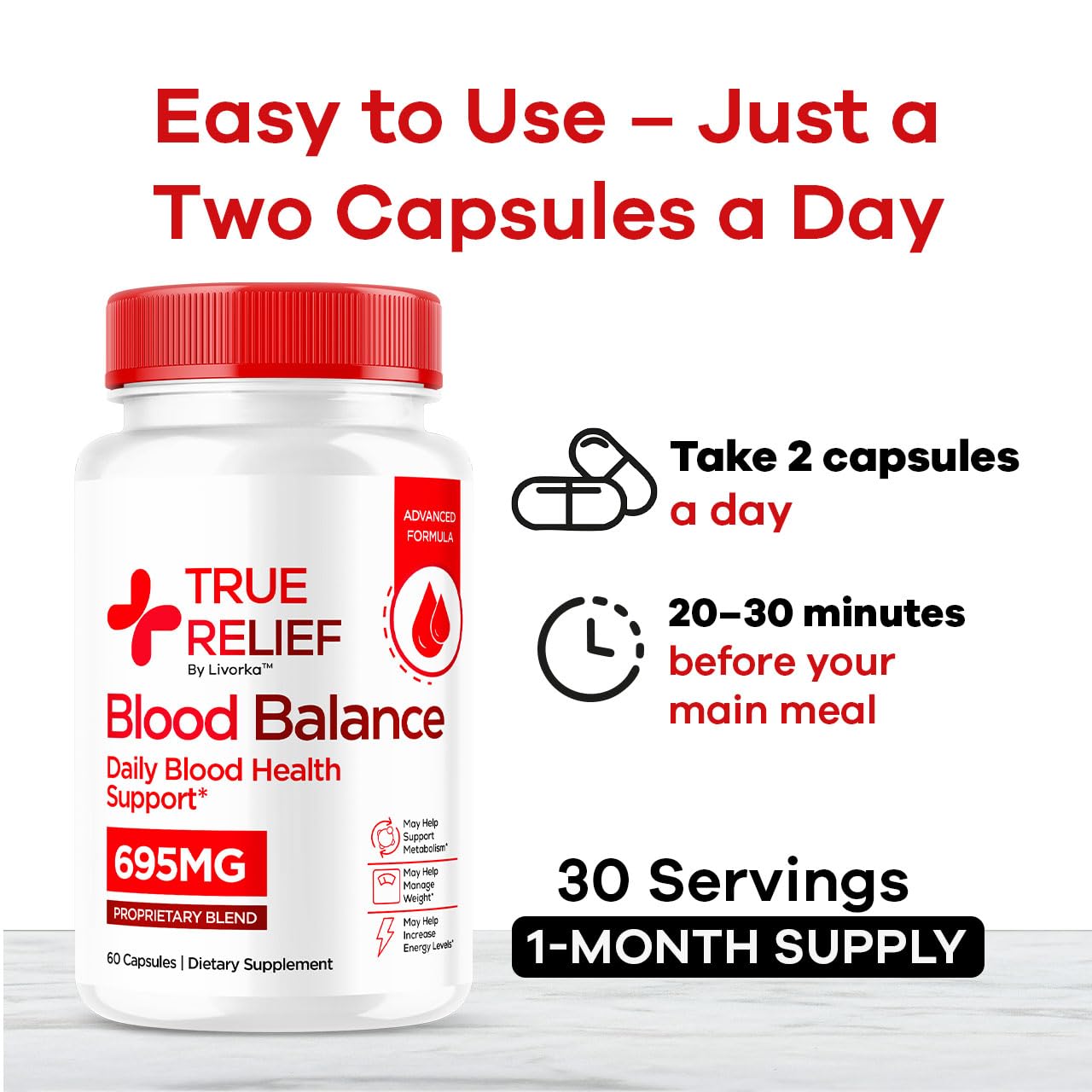 LIVORKA True Relief bottle pour demonstrates convenient daily use in a bottle-friendly format