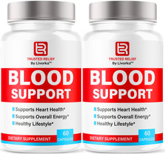LIVORKA Trusted Relief Blood Support capsules bottle for daily wellness on the go.