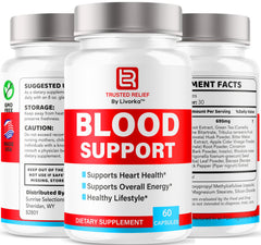 LIVORKA Trusted Relief Blood Support capsules in-hand shot suggests on-demand wellness support.