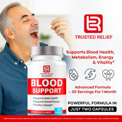 LIVORKA Trusted Relief Blood Support pack highlighting value and easy two-month supply.