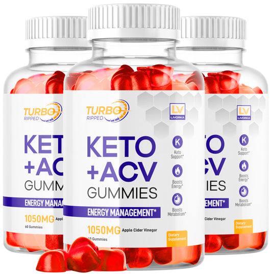 LIVORKA Turbo Ripped Keto ACV Gummies bottle front, convenient wellness snack option