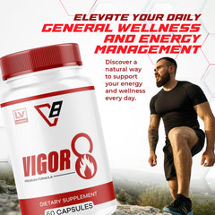 LIVORKA Vigor 8 for Men capsules closeup highlighting individual capsules for daily use.