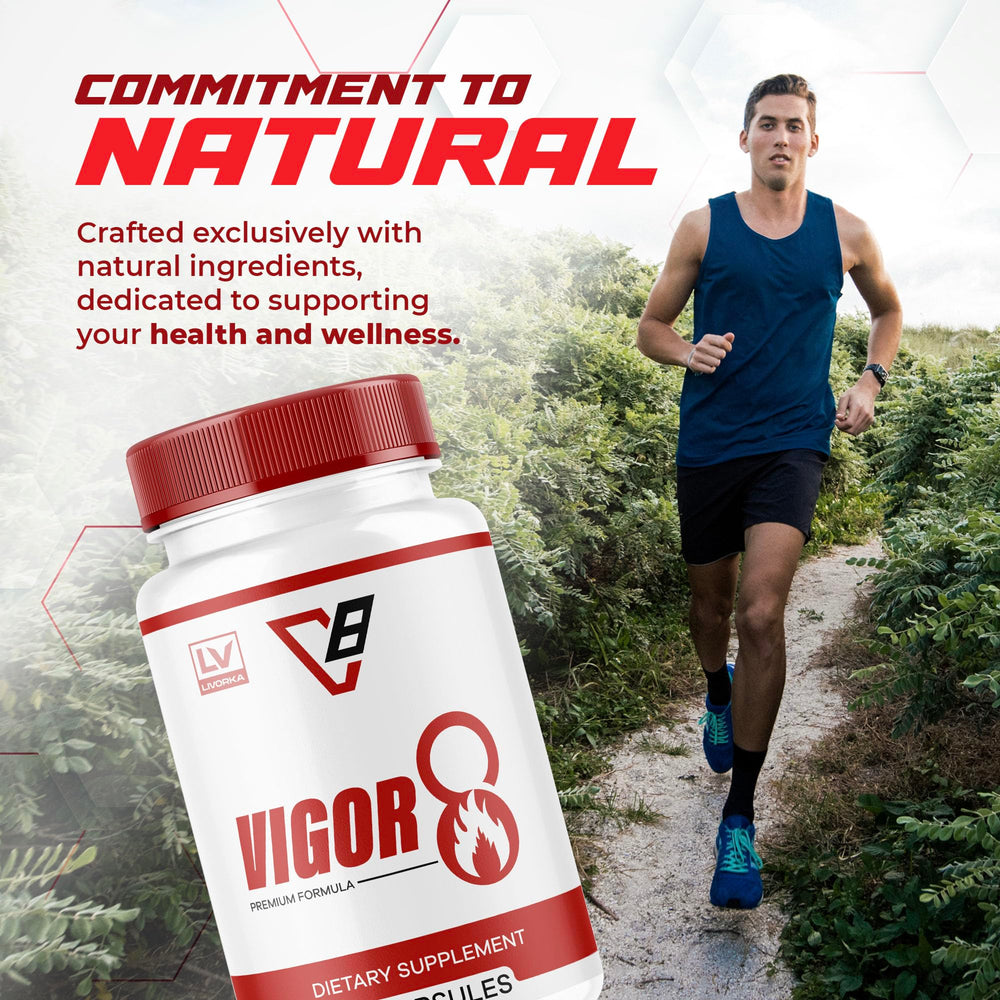 LIVORKA Vigor 8 premium formula label emphasizing high-quality ingredients.