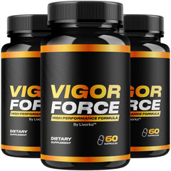 LIVORKA Vigor Force pills bottle front, convenient daily supplement for men.