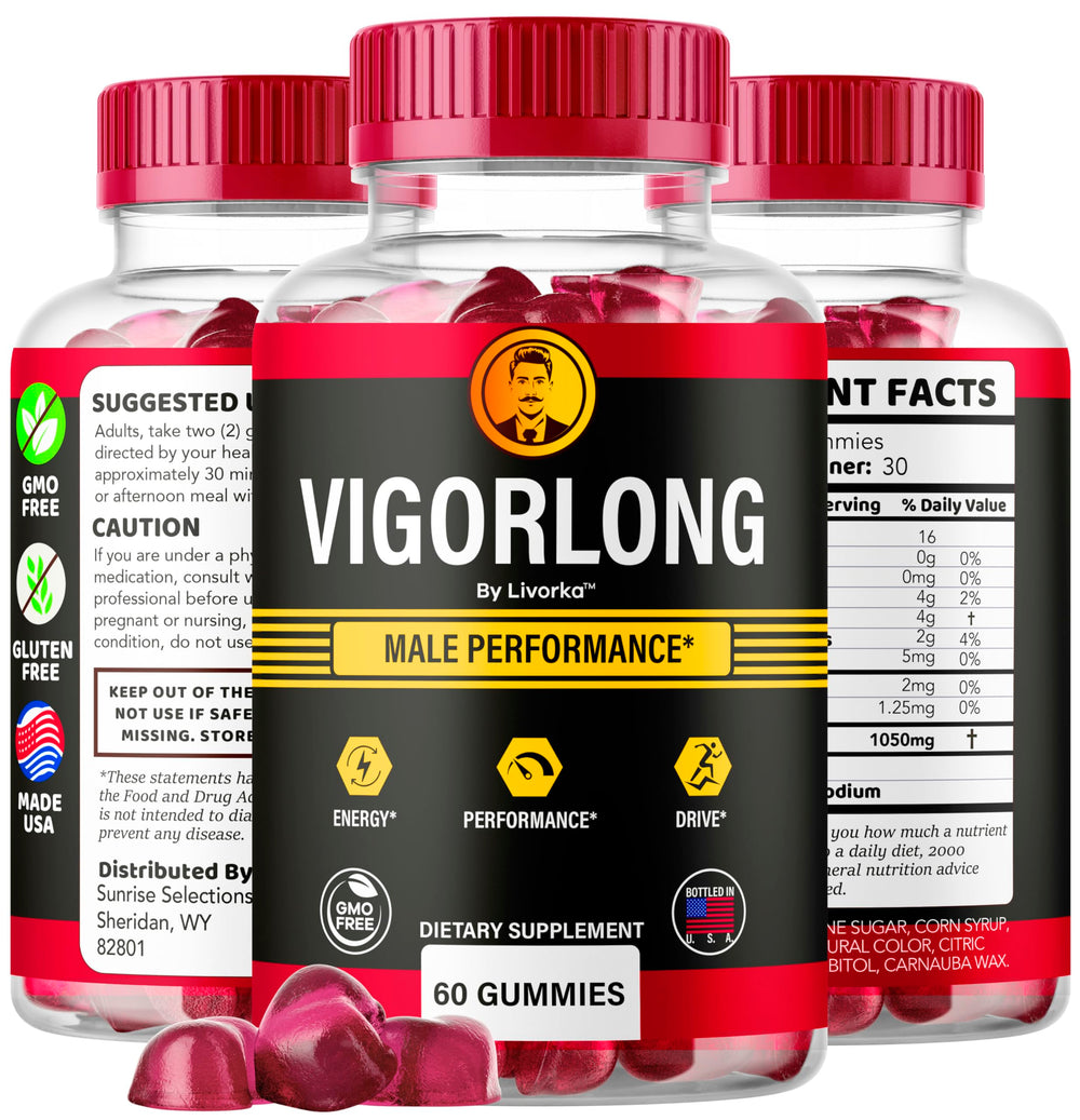 LIVORKA Vigorlong Gummies on display shelf signaling trusted daily energy support.