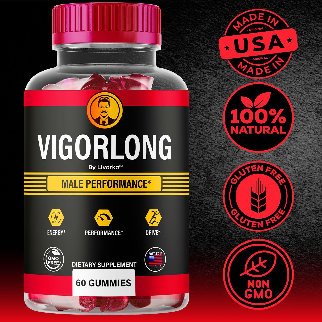LIVORKA Vigorlong Gummies for men, easy daily supplement routine.