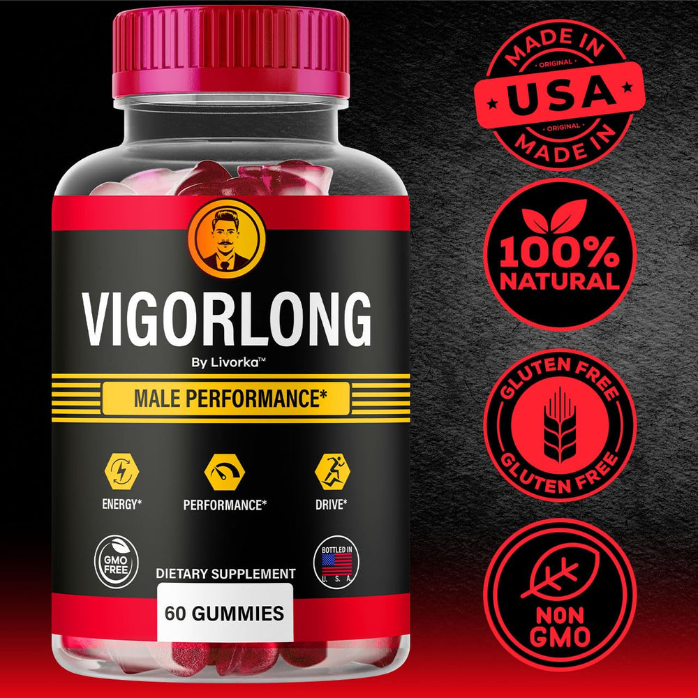 LIVORKA Vigorlong Gummies packaging conveys premium wellness for daily use.
