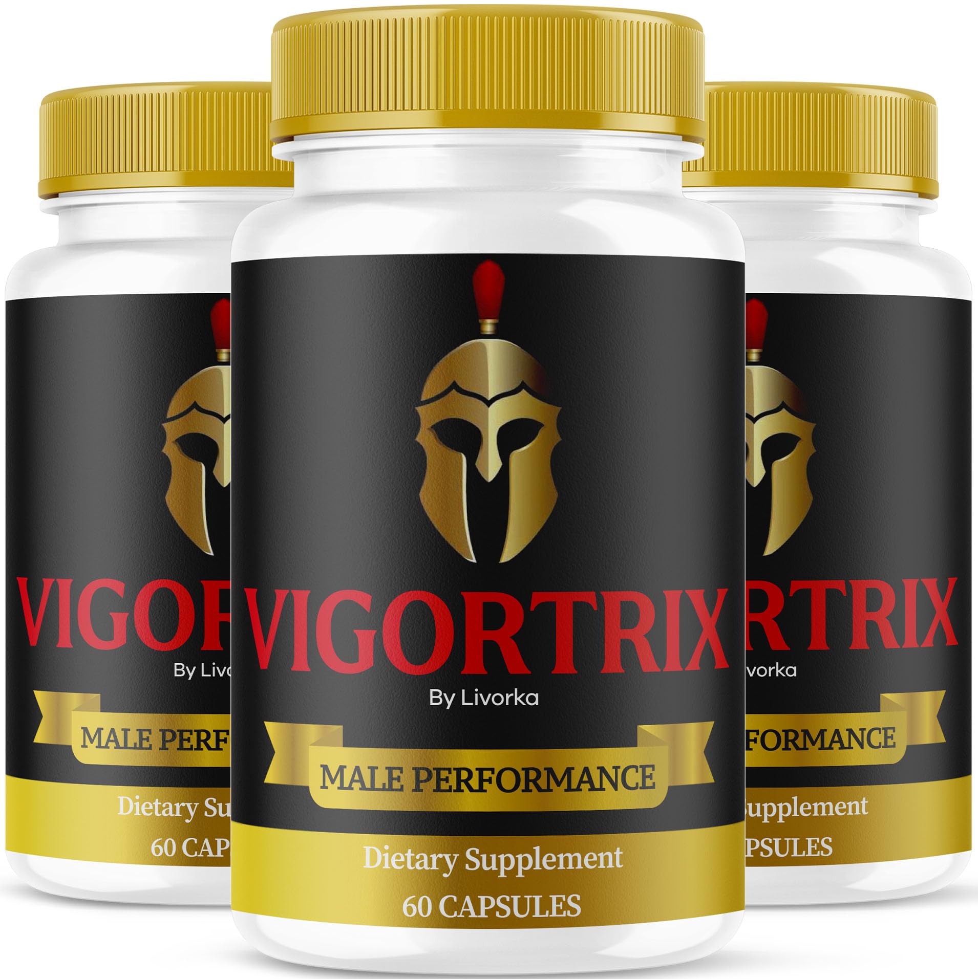 LIVORKA Vigortrix bottle front view for a three-month supply.