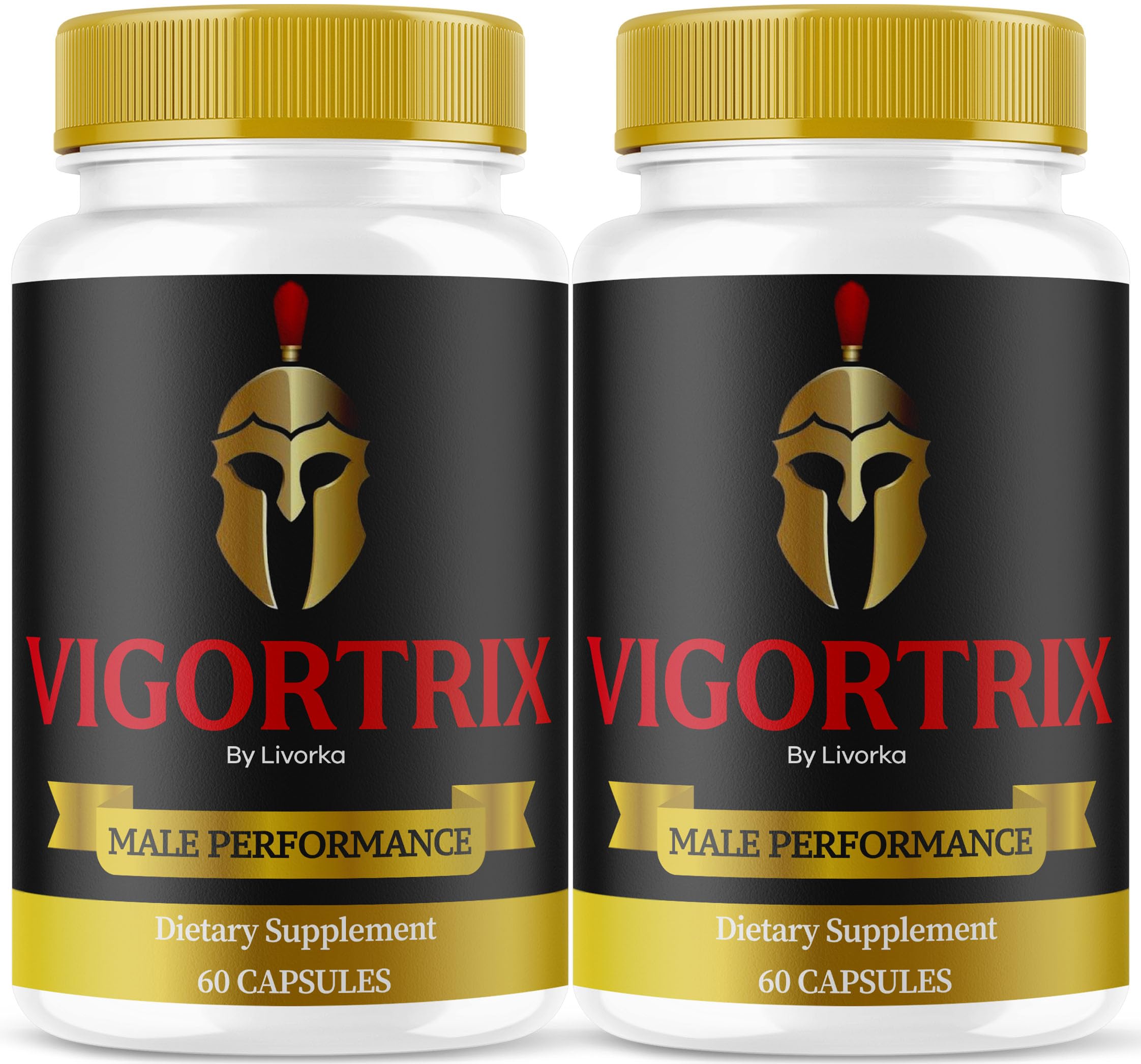 LIVORKA Vigortrix pills bottle front view showing product identity and daily vitality use