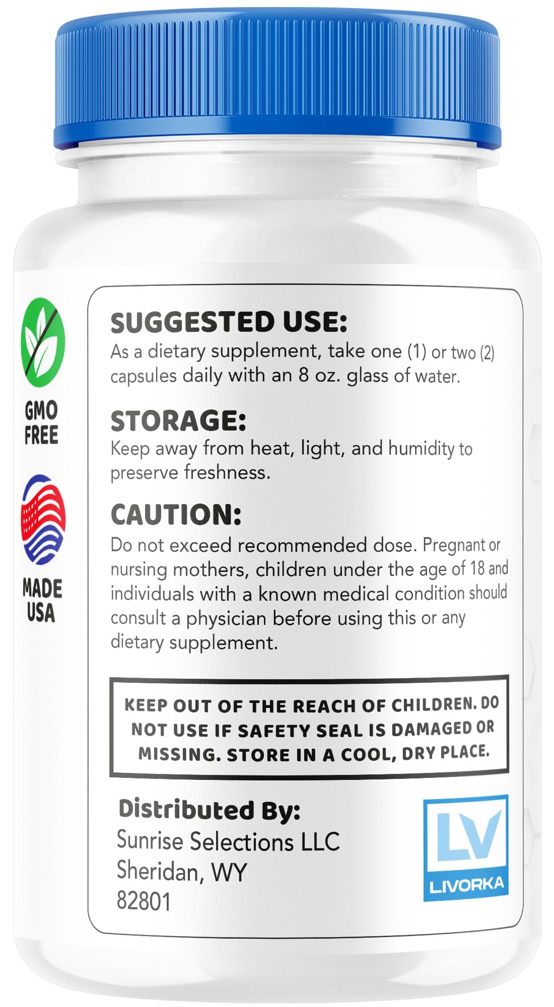 LIVORKA Virile Flow label detail, clean design with usage notes.