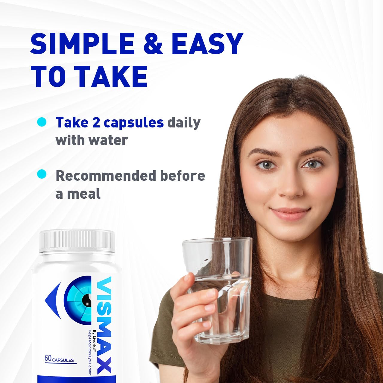 LIVORKA VisMax bottle open showing daily-use capsules.