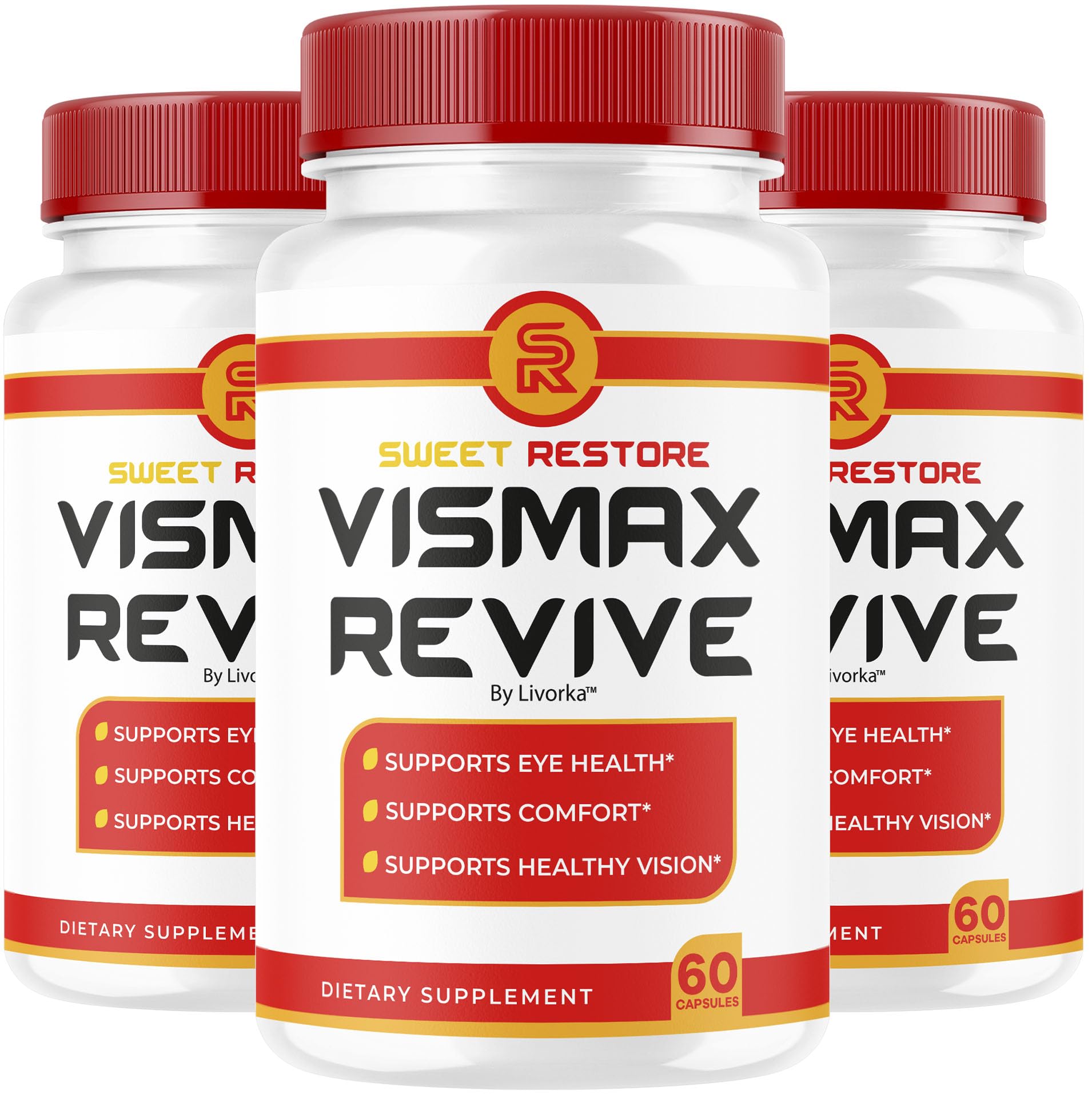 LIVORKA Vismax Revive 3-pack box for daily eye wellness support.