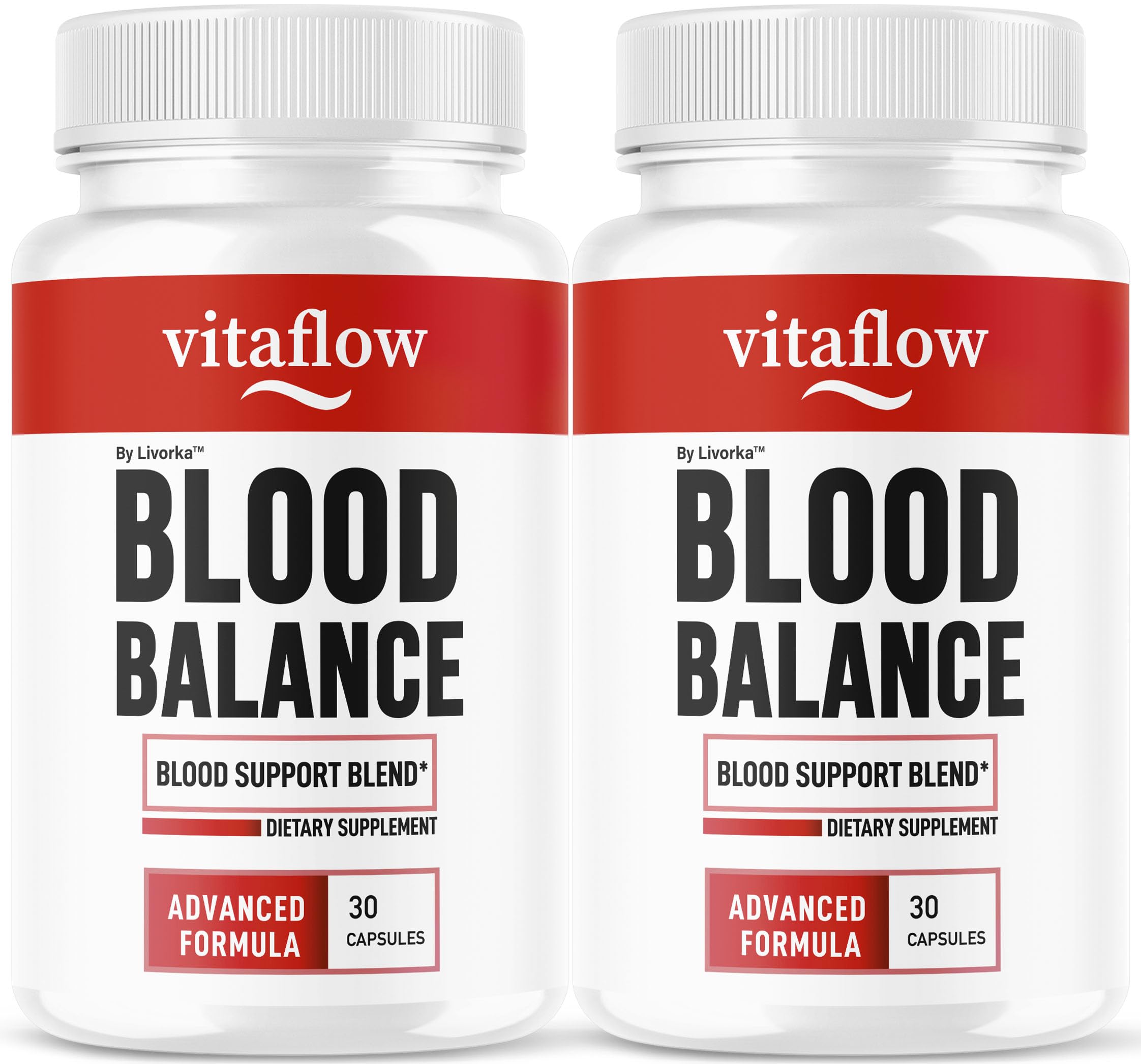 LIVORKA VitaFlow bottle close-up showing premium formula for daily balance support