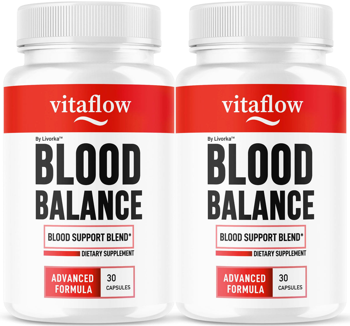 LIVORKA VitaFlow bottle close-up showing premium formula for daily balance support