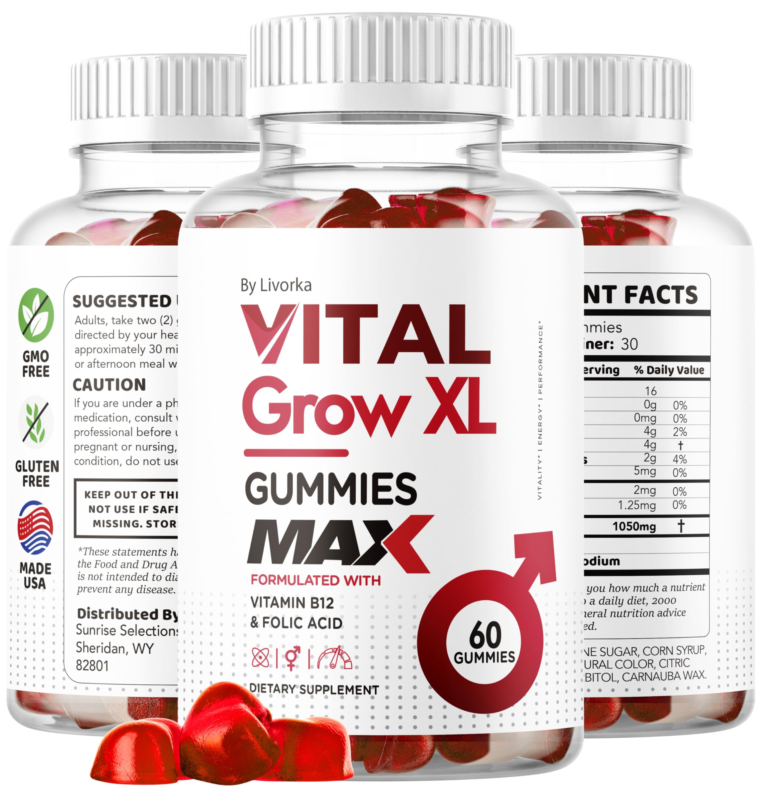 LIVORKA Vital Grow XL vegan formula badge on label