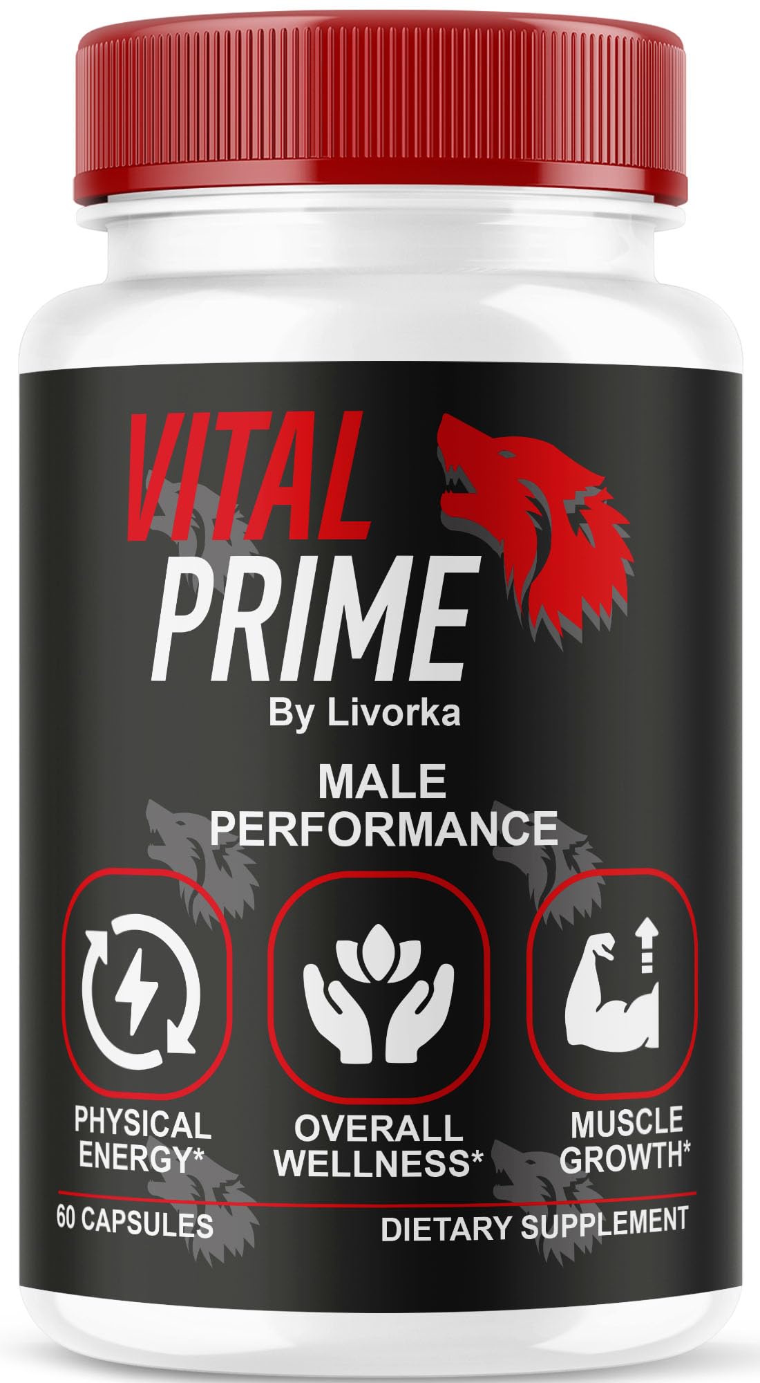 LIVORKA Vital Prime bottle with daily vitality support in a clean setup.
