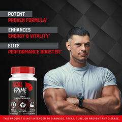 LIVORKA Vital Prime label close-up highlights advanced male formula.