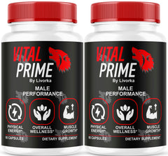 LIVORKA Vital Prime bottle with capsules for daily male wellness support.