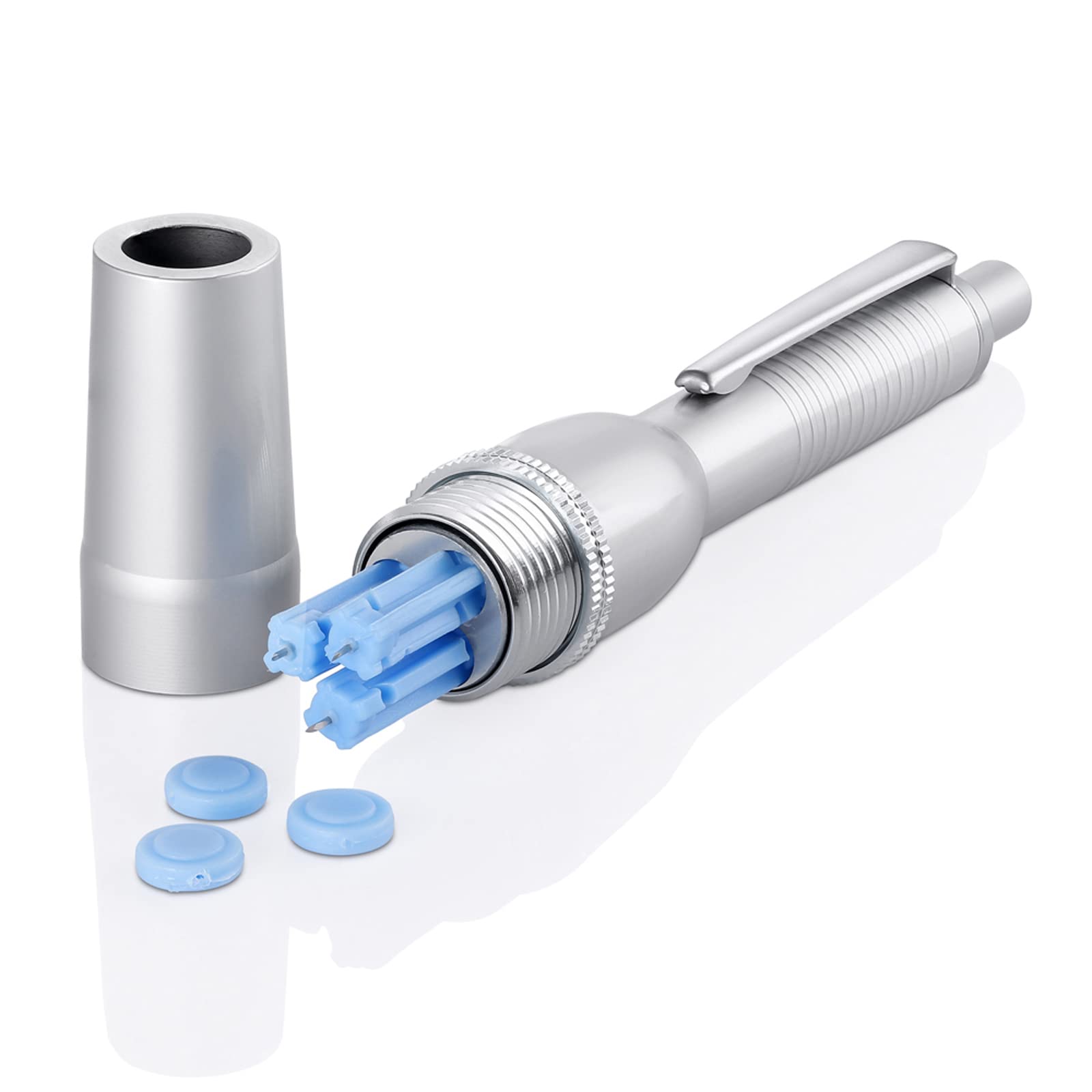 LK lancing device with three needles for quick at home sampling