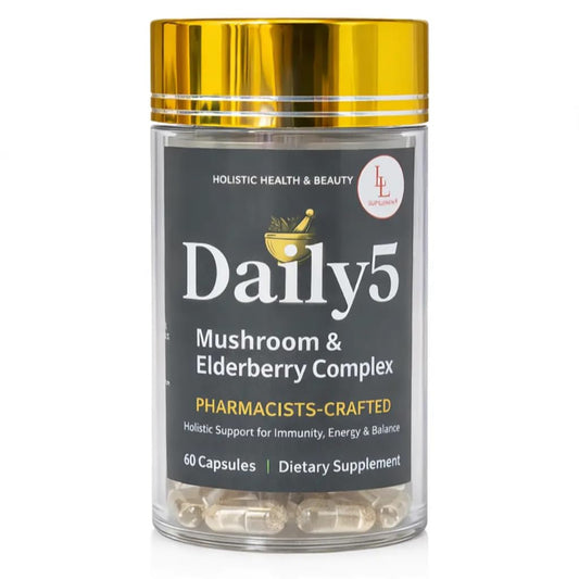 LL Supplement Daily5 bottle with capsules for daily antioxidant support