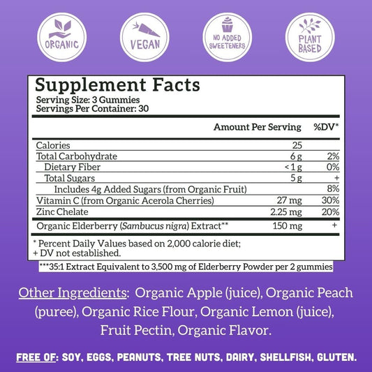 Llama Naturals elderberry gummies on a shelf emphasizing immunity support