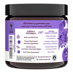 Llama Naturals elderberry gummies real fruit slices convey natural flavor