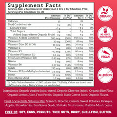 Llama Naturals vegan organic ingredients label highlights clean plant-based vitamins