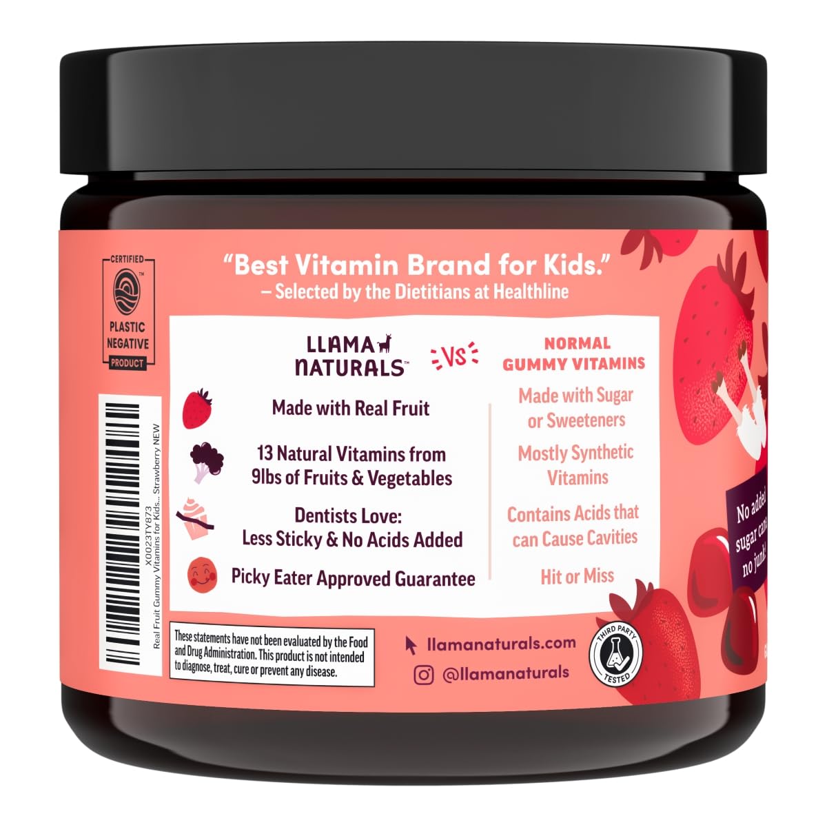 Llama Naturals picky-eater friendly gummies illustrate easy daily routine.