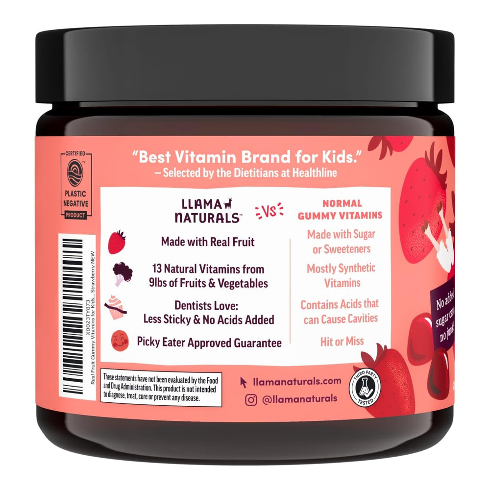 Llama Naturals picky-eater friendly gummies illustrate easy daily routine.