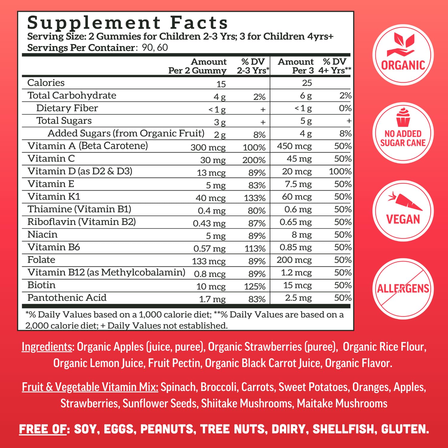 Llama Naturals gummies closeup strawberry texture for kid-friendly vitamins.