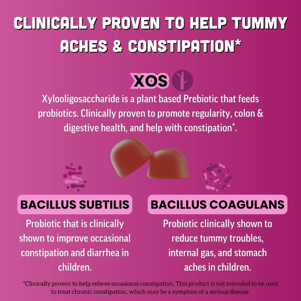 Llama Naturals Kids Probiotic Gummies mixed berry for easy daily intake.