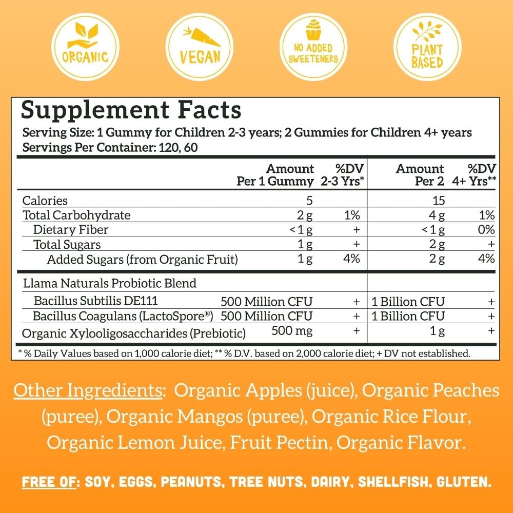 Llama Naturals packaging highlighting organic ingredients and vegan claims